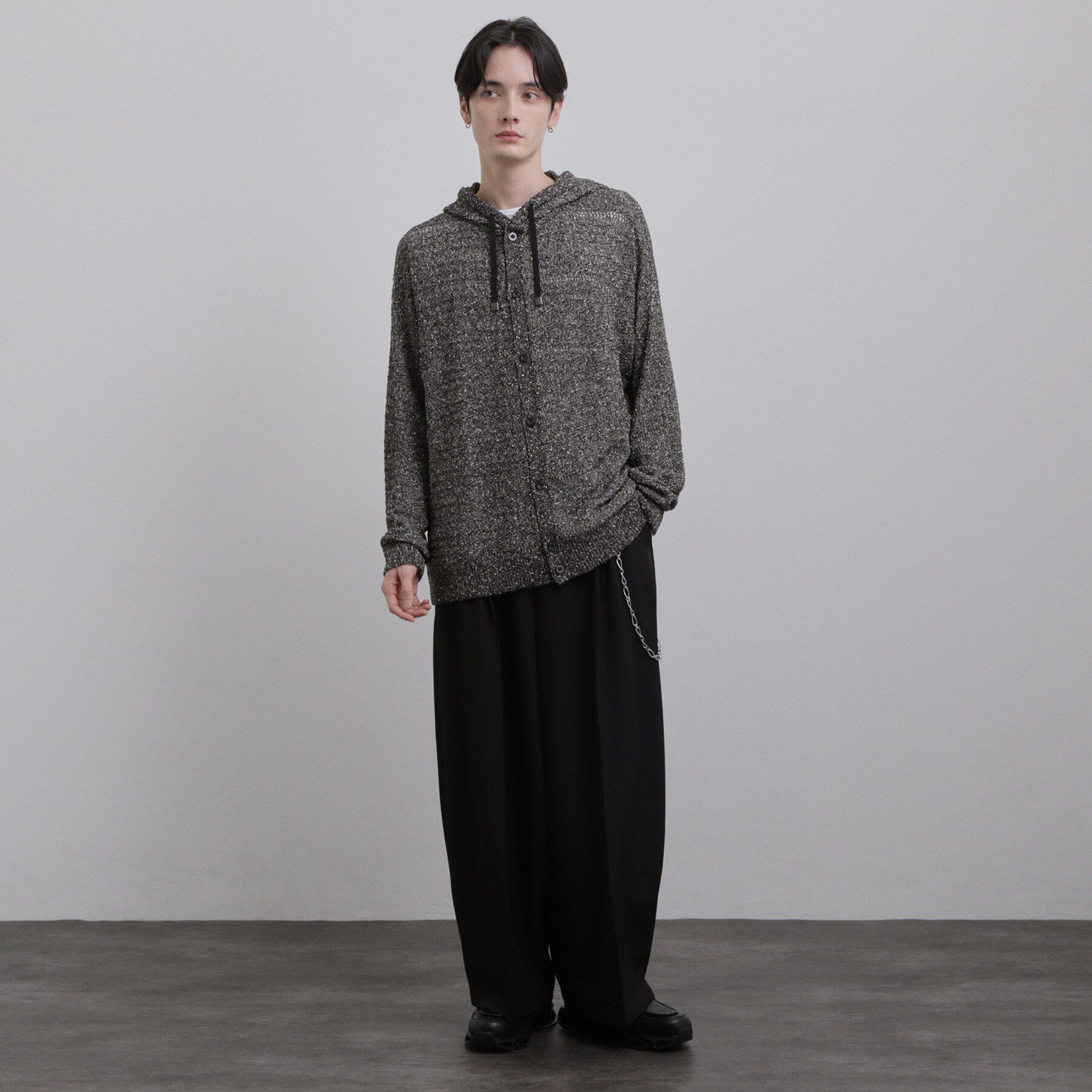tk.TAKEO KIKUCHI「パターンドメッシュニットパーカー」|ニット・セーター|