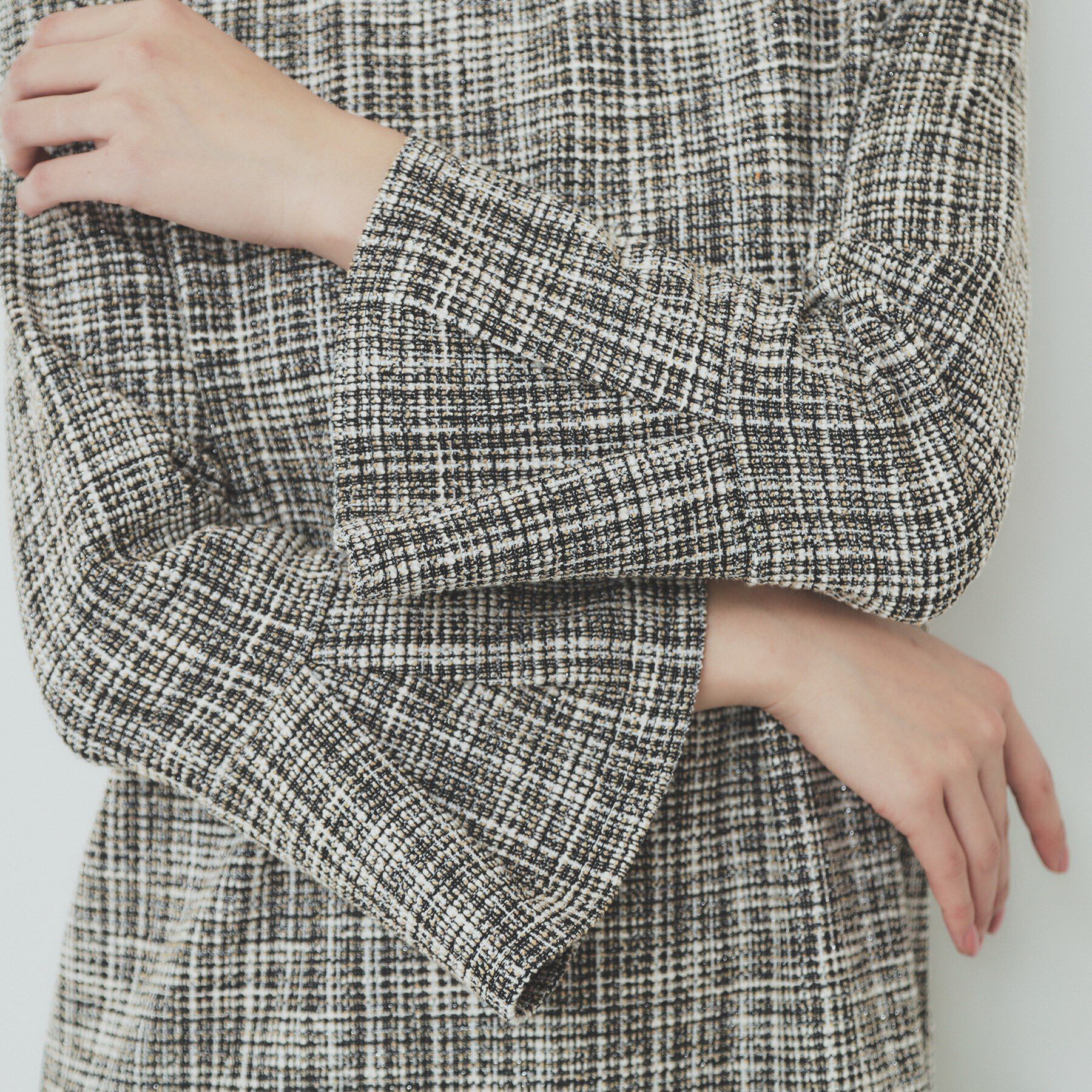 index「ストレッチラメツイードワンピース【洗濯機洗い可】」|ワンピース|