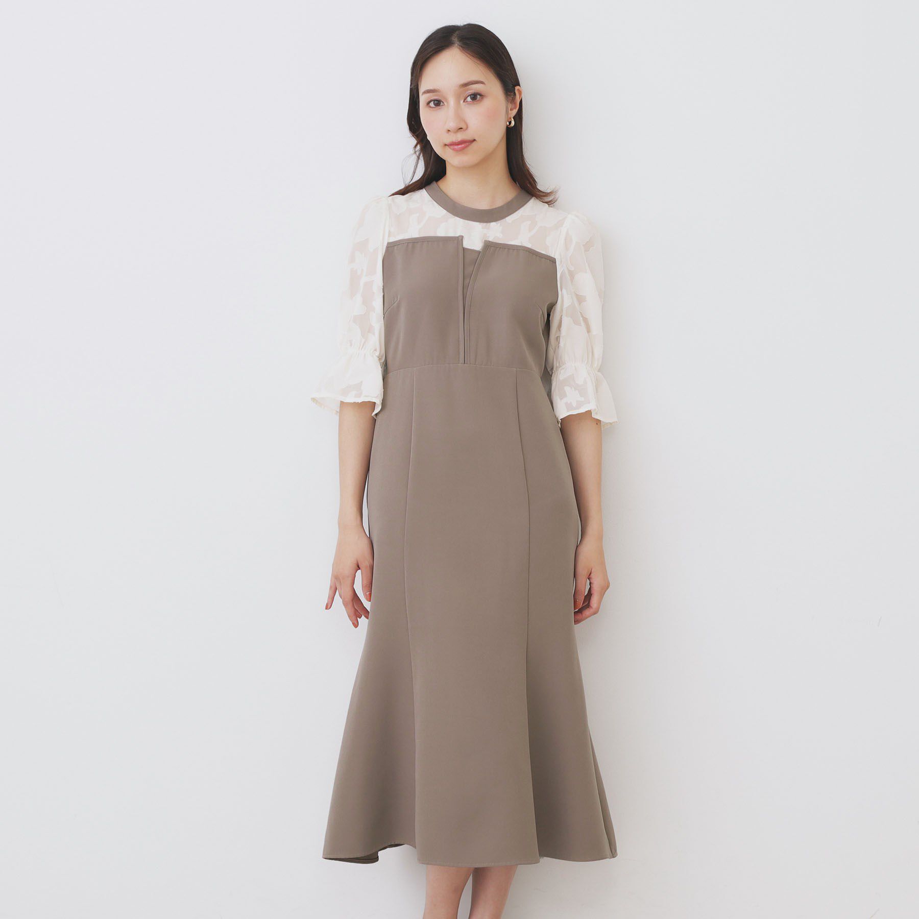 index「ドッキングマーメイドフレアワンピース【洗濯機OK/イージーアイロン/防シワ】」|ワンピース|