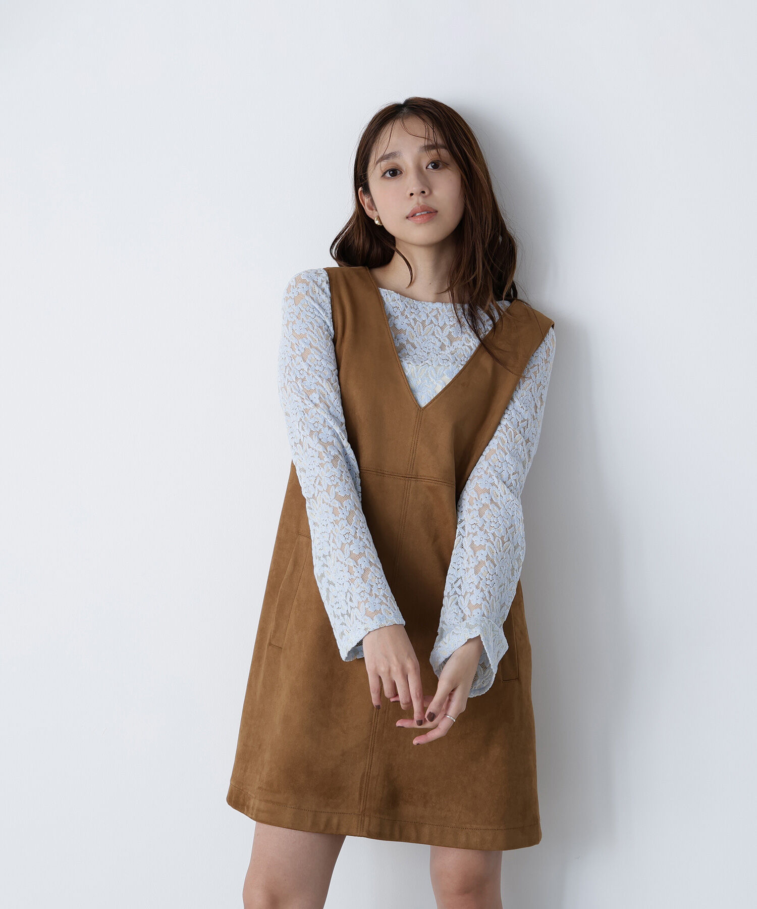  「フェイクスウェードミニジャンスカ」|ワンピース|