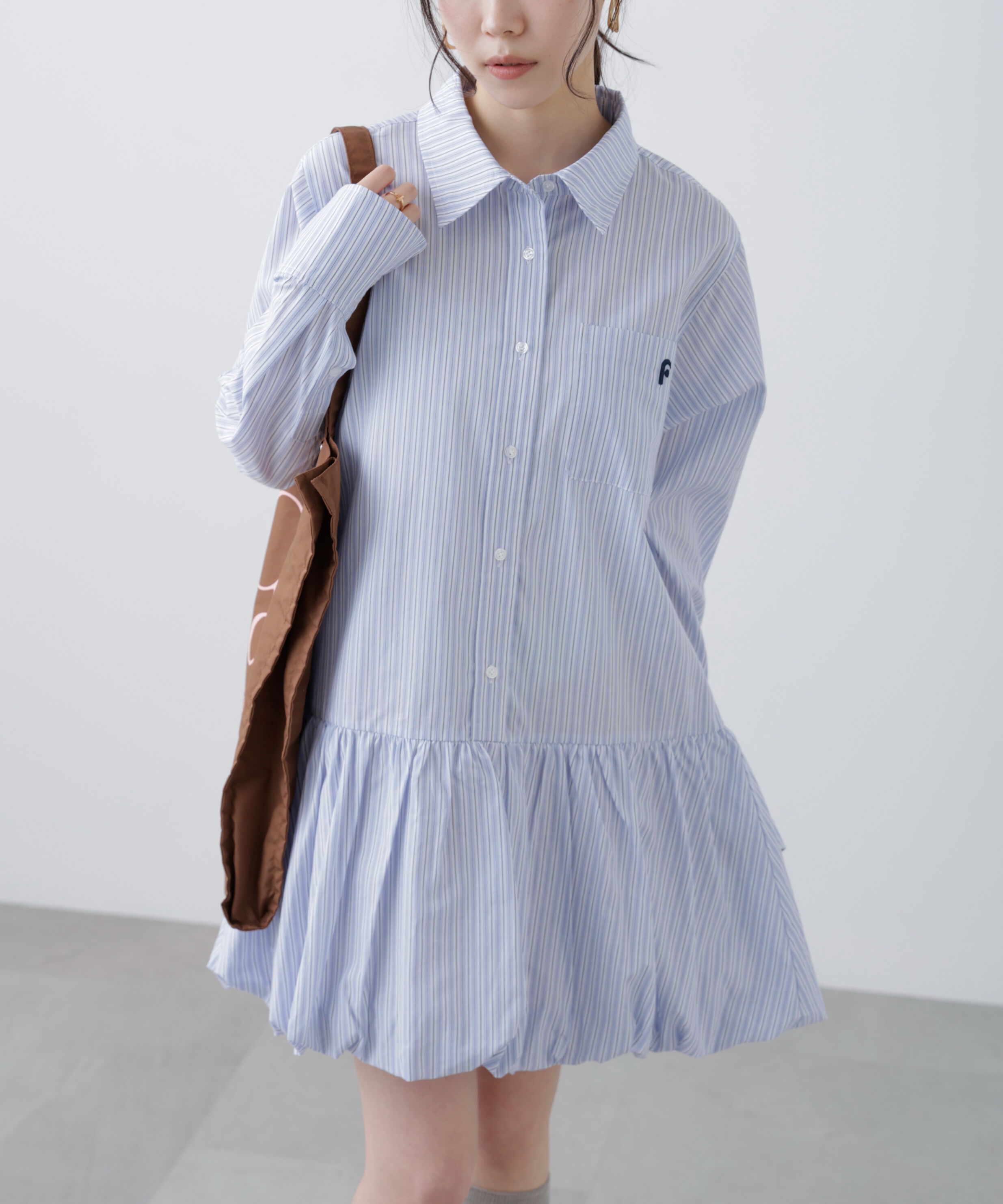  「バルーンシャツミニワンピース」|ワンピース|ブルーストラ 1