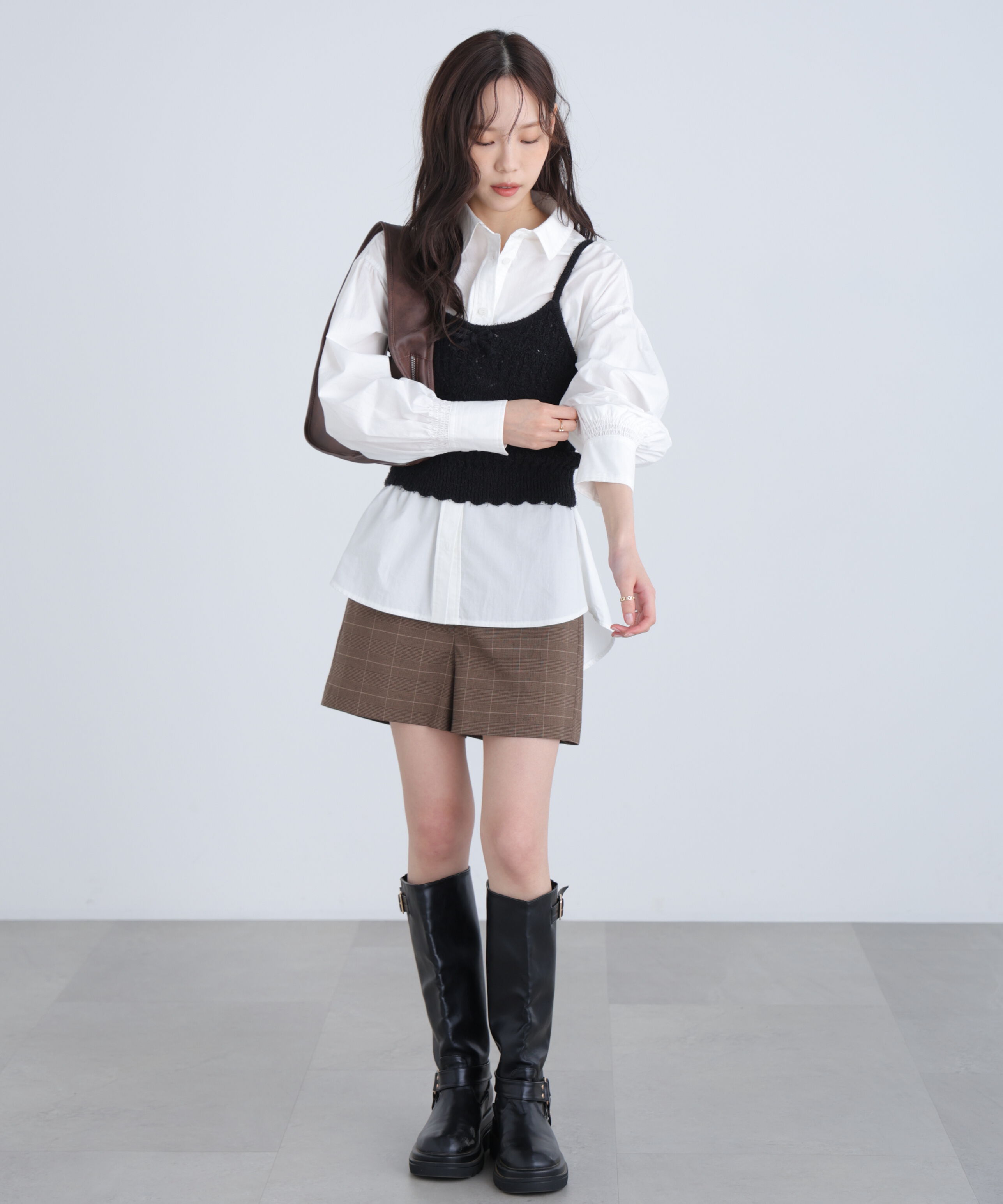  「透かし編みニットタンクトップビスチェ」|ニット・セーター|