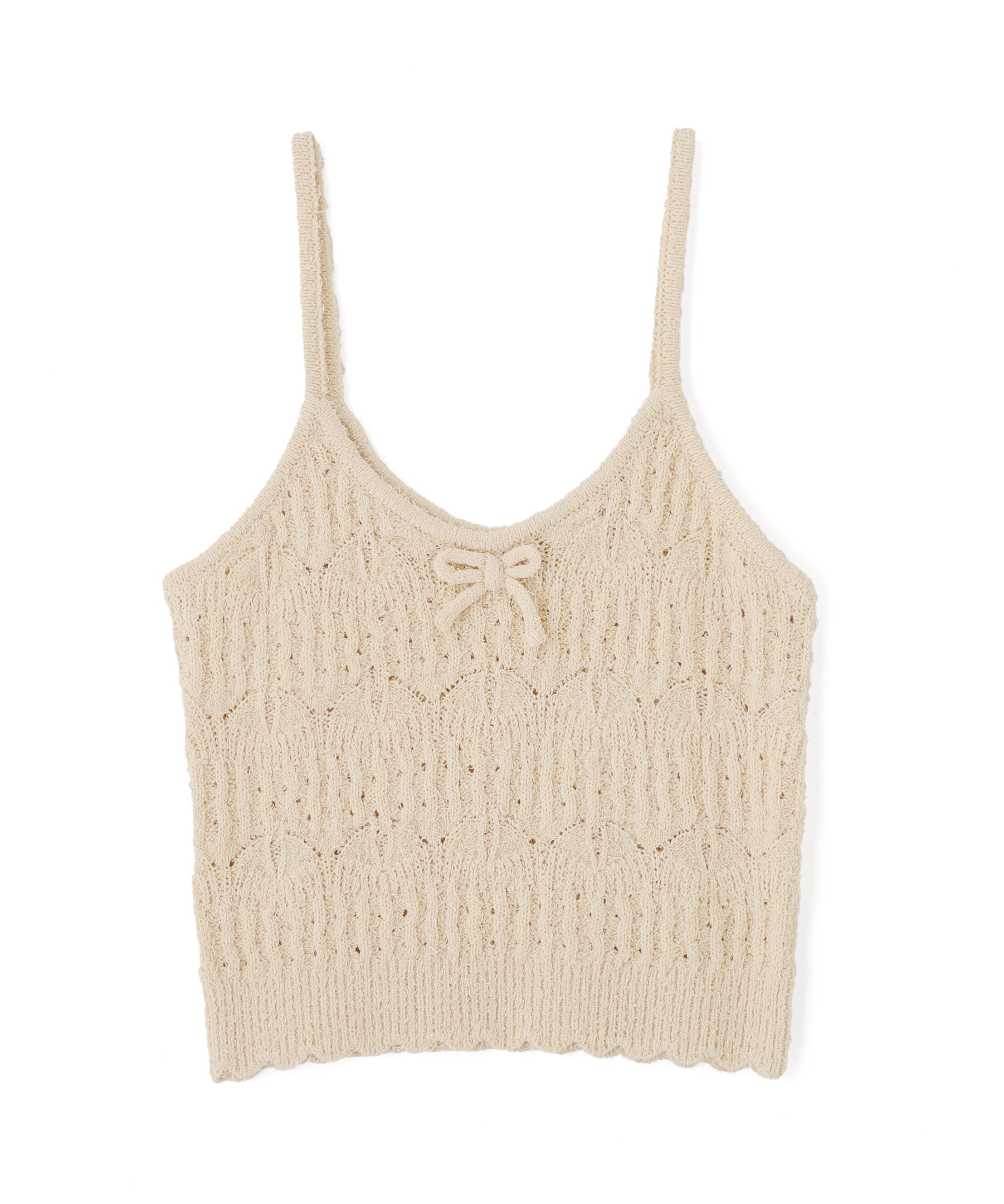  「透かし編みニットタンクトップビスチェ」|ニット・セーター|