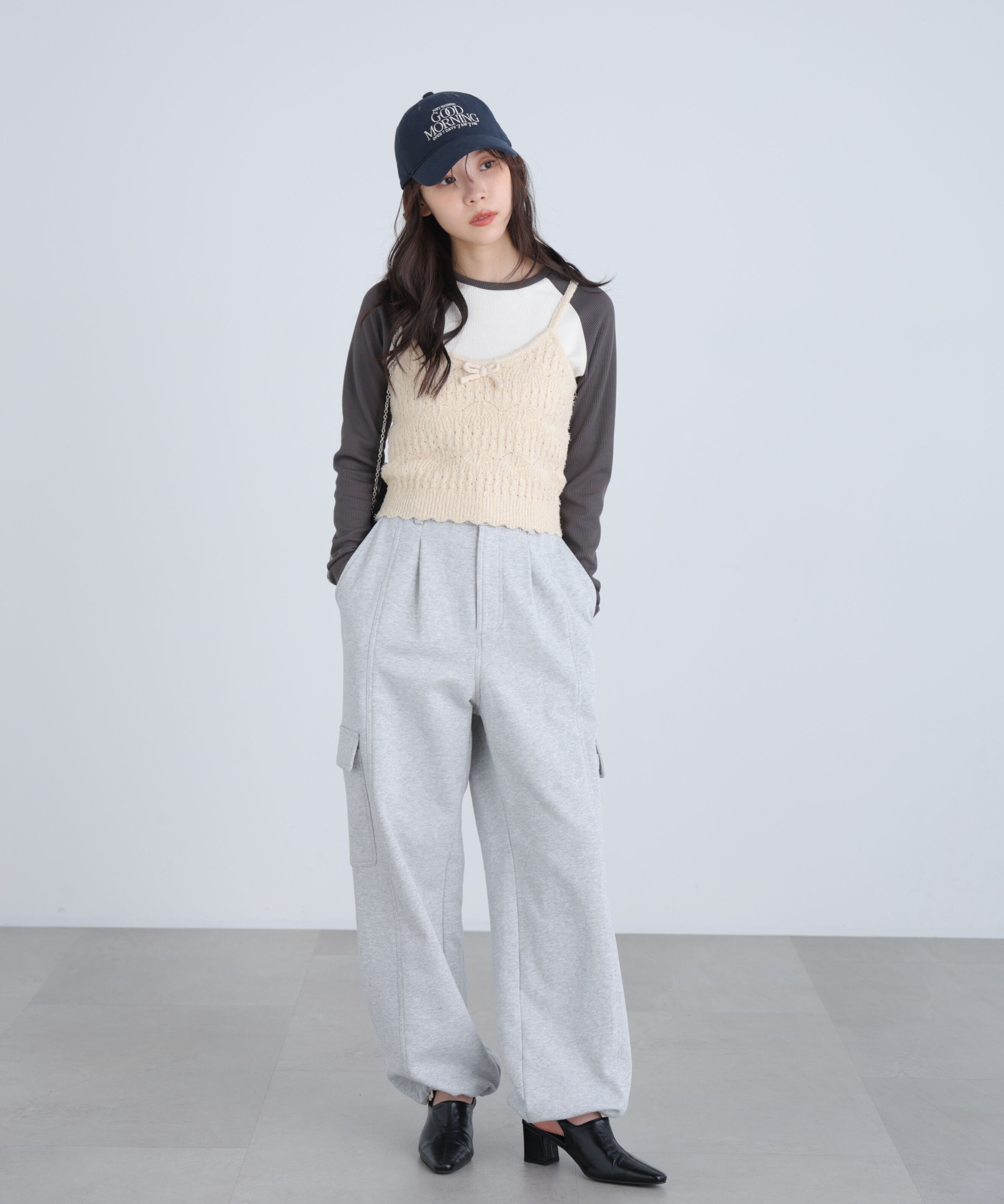  「透かし編みニットタンクトップビスチェ」|ニット・セーター|