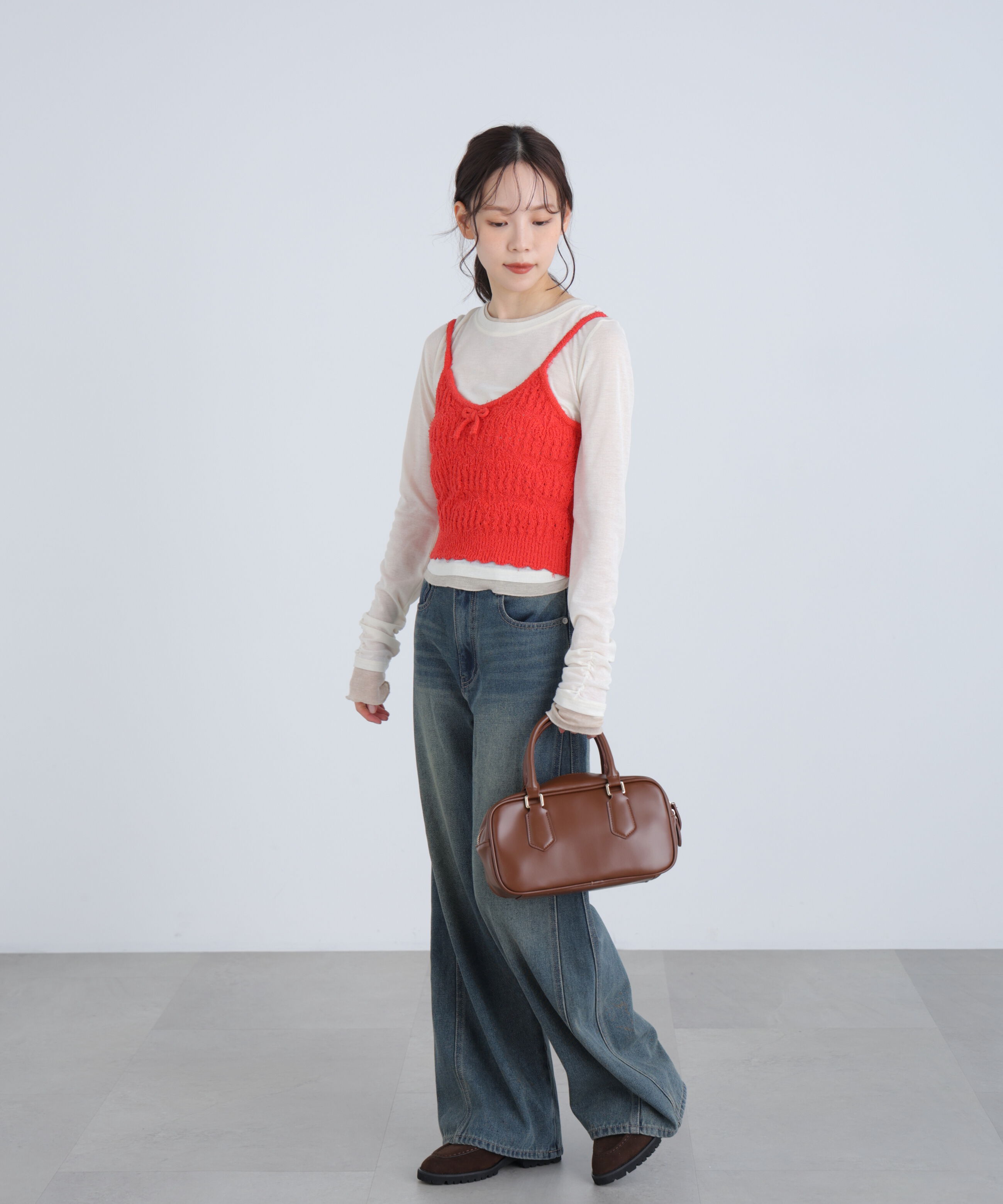  「透かし編みニットタンクトップビスチェ」|ニット・セーター|