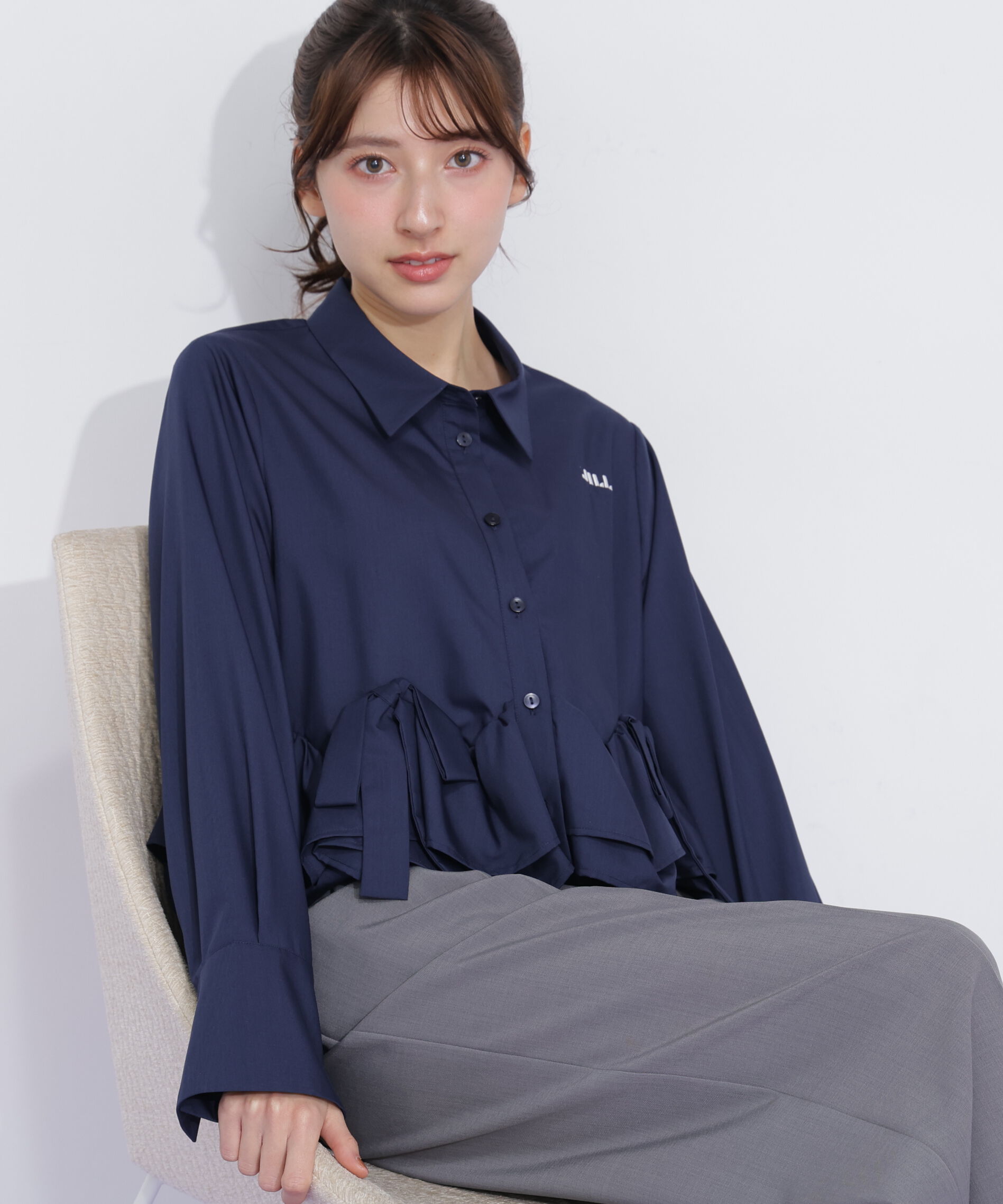  「フリルヘムショートブラウス」|シャツ・ブラウス|