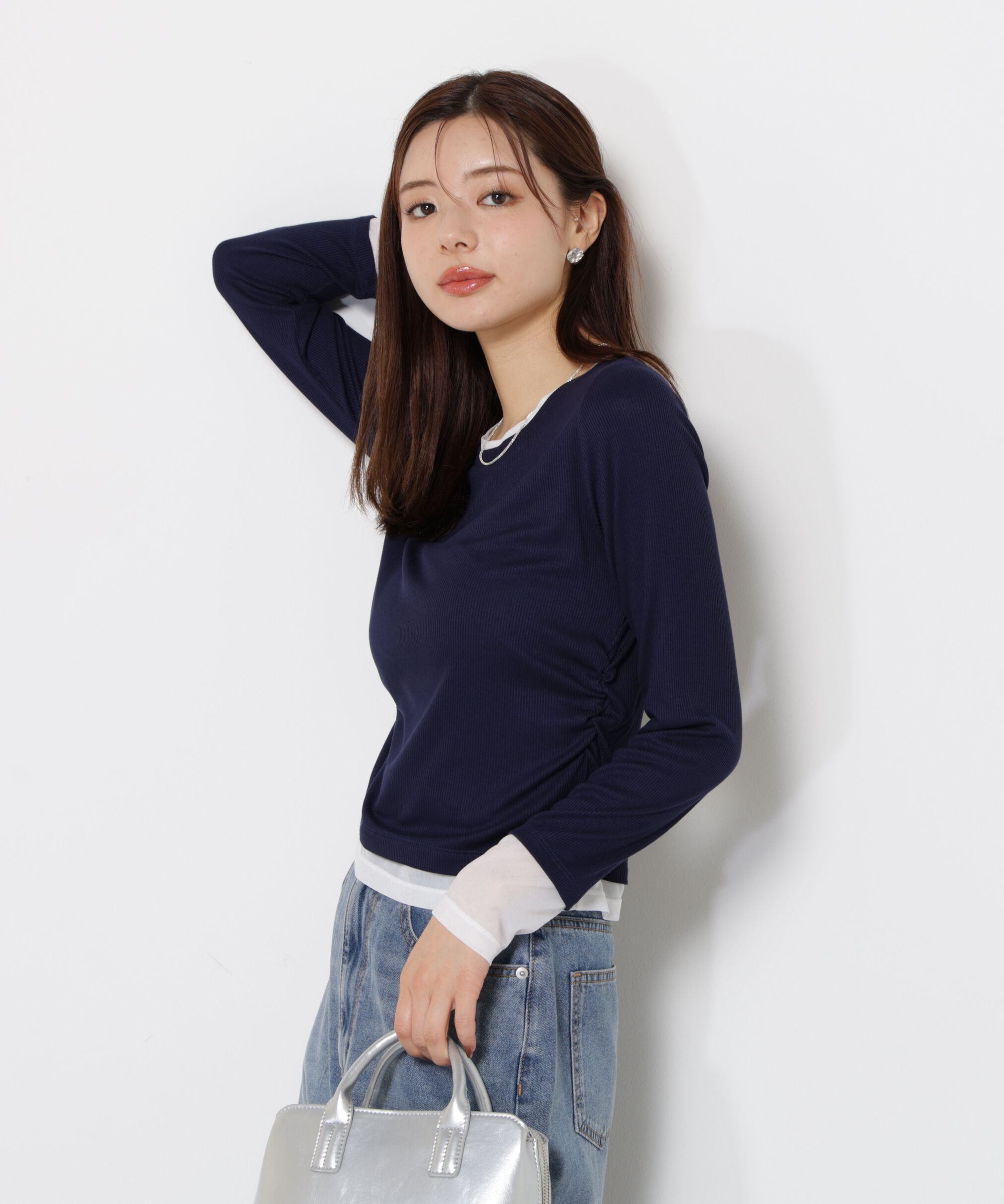 PROPORTION BODY DRESSING「＜ウォッシャブル＞レイヤード風テレコ 25AW」|Tシャツ・カットソー|