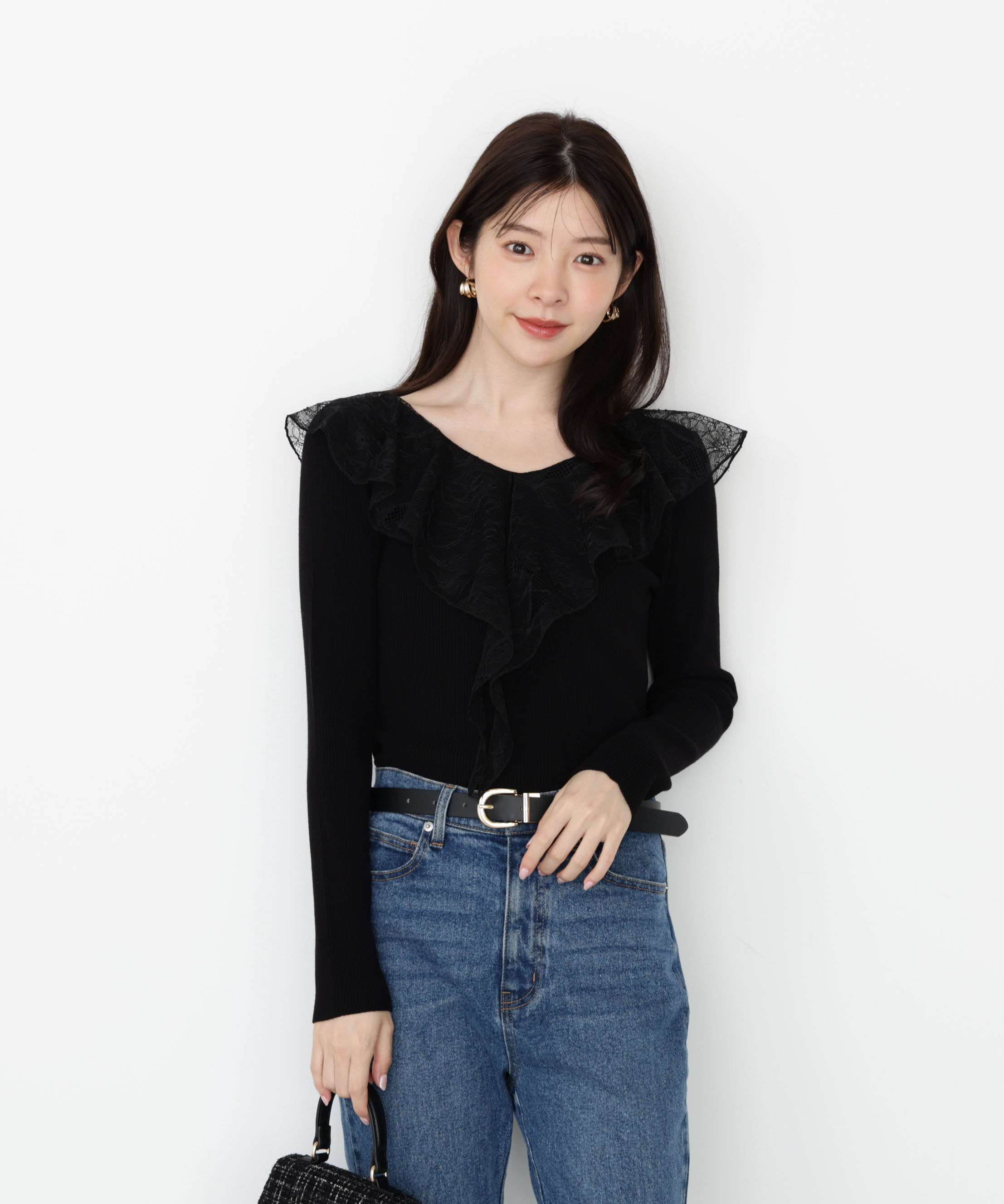 PROPORTION BODY DRESSING「レースフリルニット 25AW」|ニット・セーター|