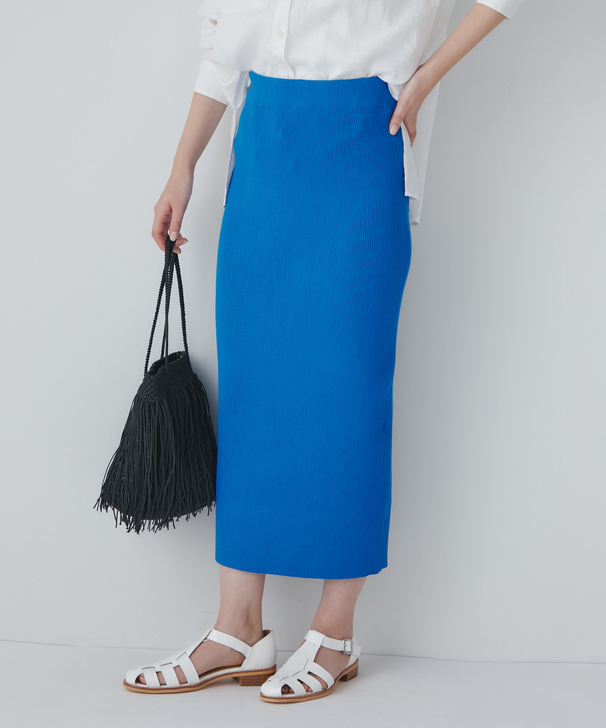  「◆リブニットタイトスカート」|スカート|ブルー