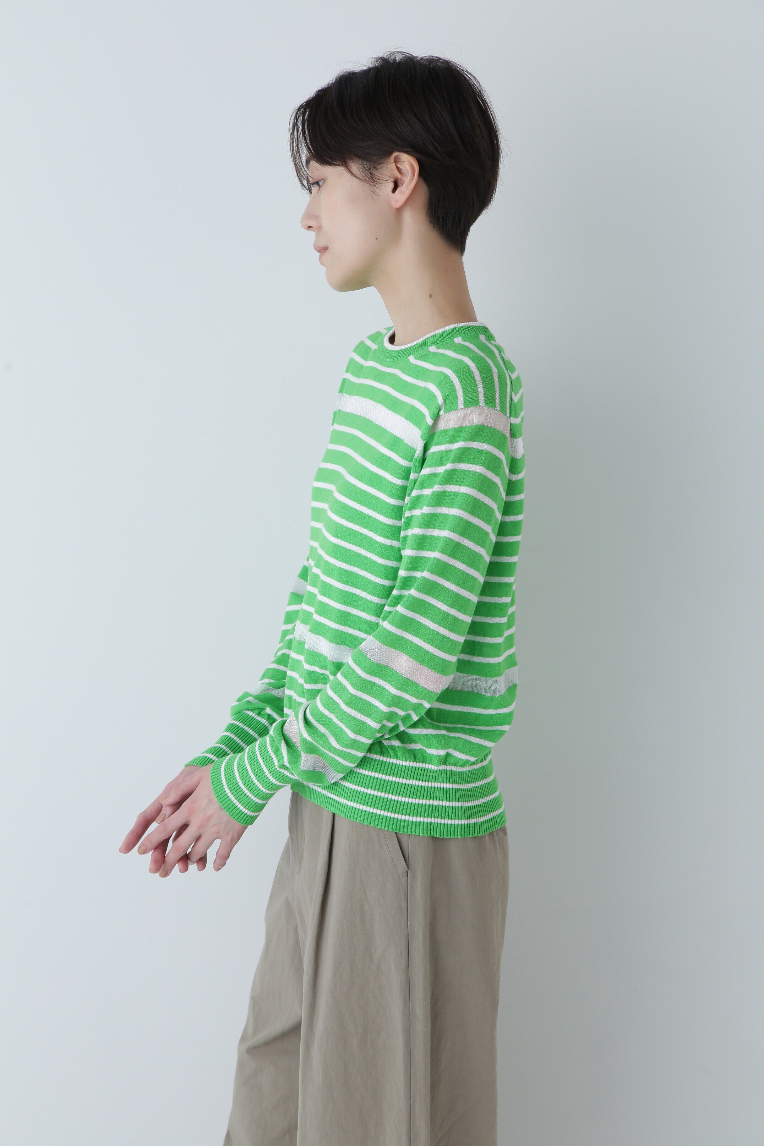  「◆シアーボーダーニット」|ニット・セーター|