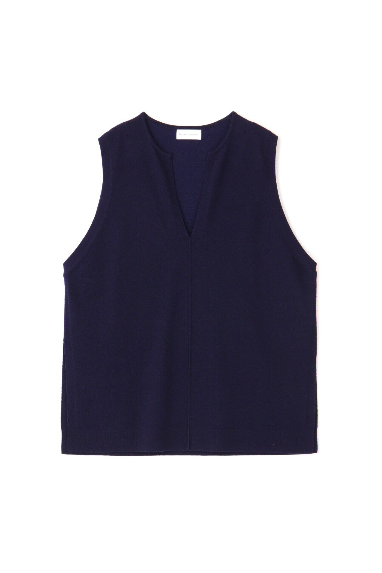  「◆キーネックミドル丈ニットベスト」|ニット・セーター|