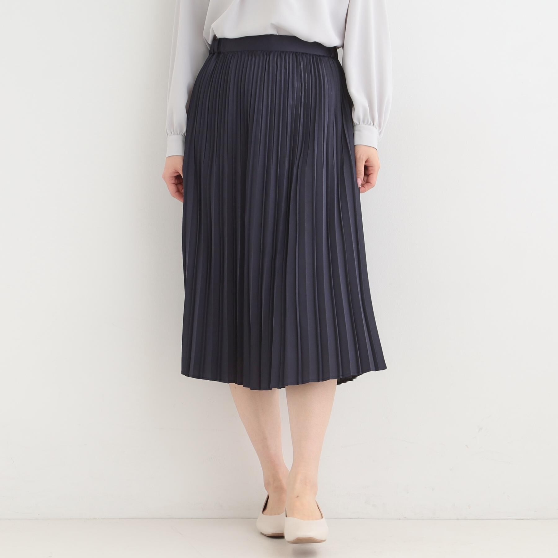 SHOO･LA･RUE「【着丈選べる】微ラメプリーツスカート」|スカート|