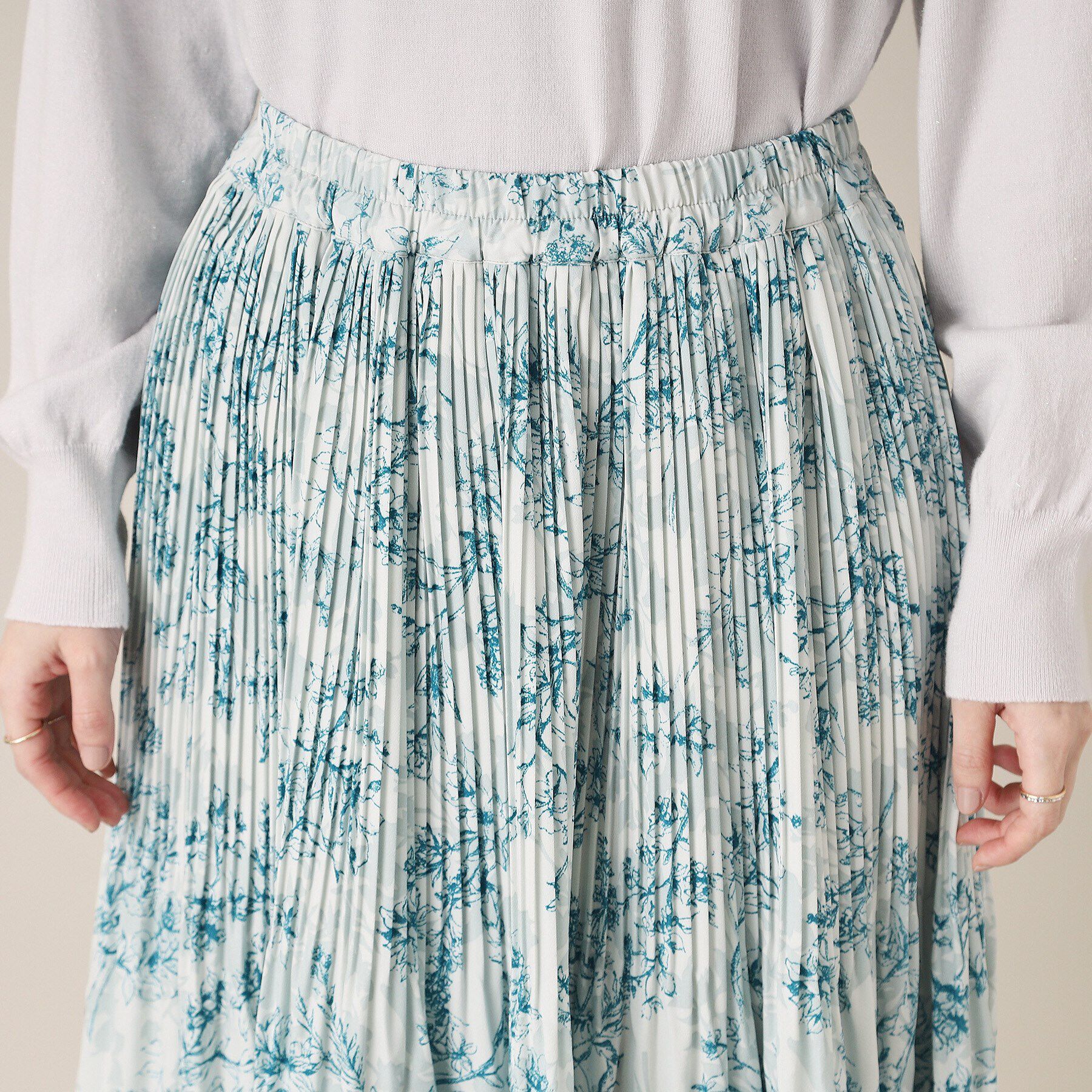 ITS&rsquo;DEMO「【通勤／手洗い可／ウエスト総ゴム】花柄プリーツスカート」|スカート|