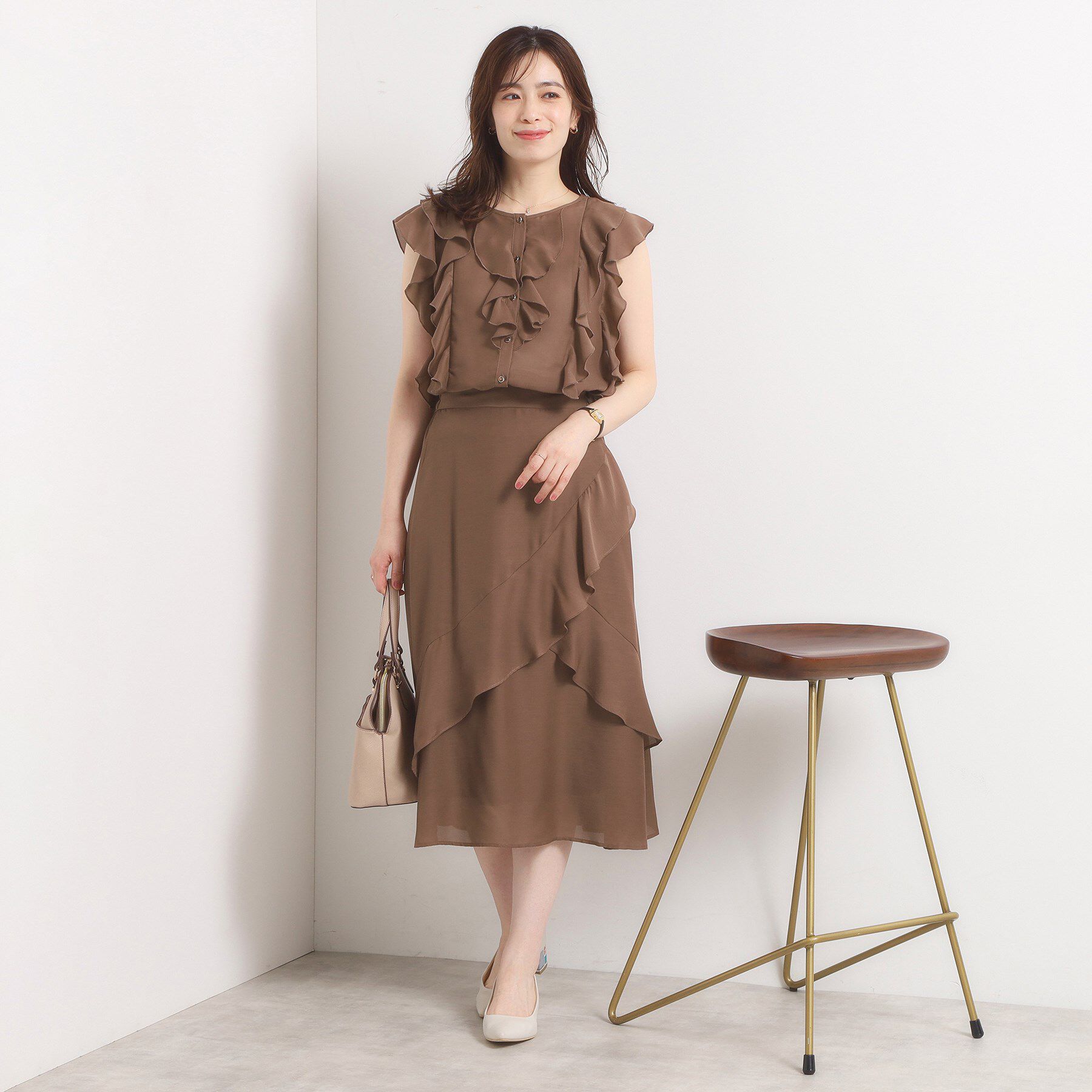 ITS&rsquo;DEMO「【手洗い可／セットアップ可】シアーフリルブラウス」|シャツ・ブラウス|