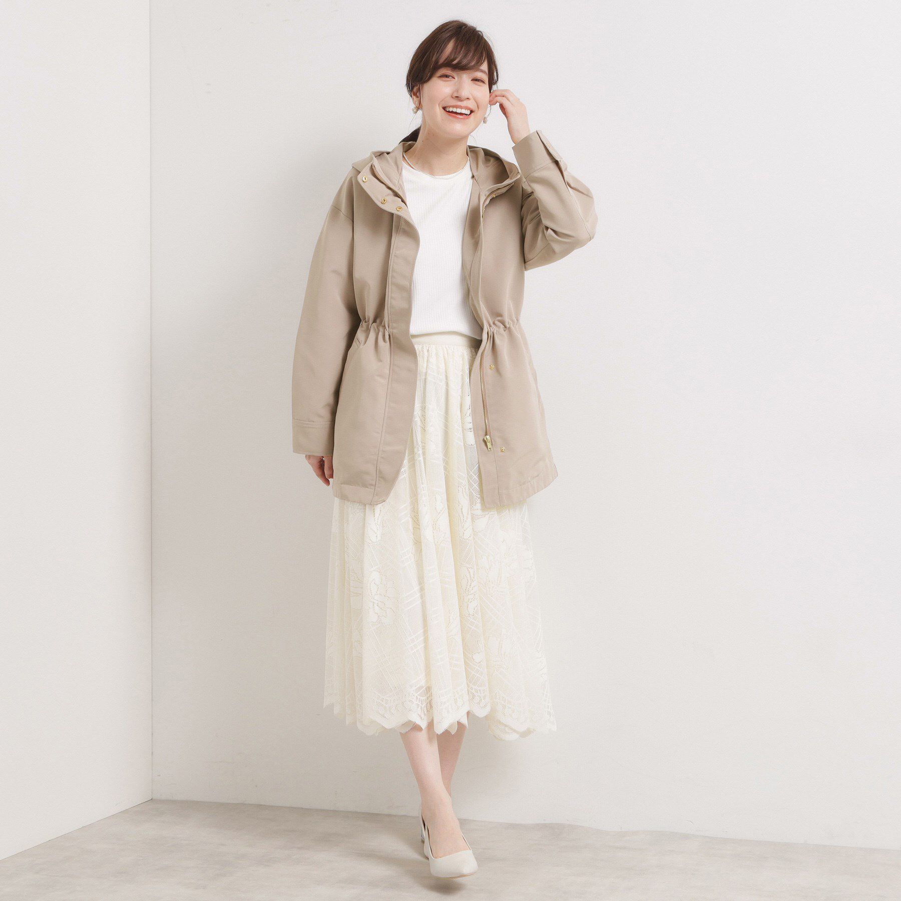 ITS&rsquo;DEMO「【撥水/花粉防止/手洗い可】ボアライナー付きミディ丈マウンテンパーカー」|ブルゾン・スタジャン|