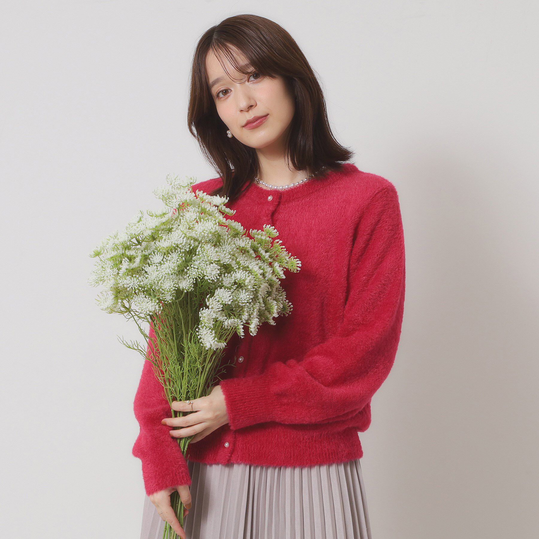 ITS&rsquo;DEMO「【手洗い可】フェザーヤーンクルーカーディガン」|カーディガン|