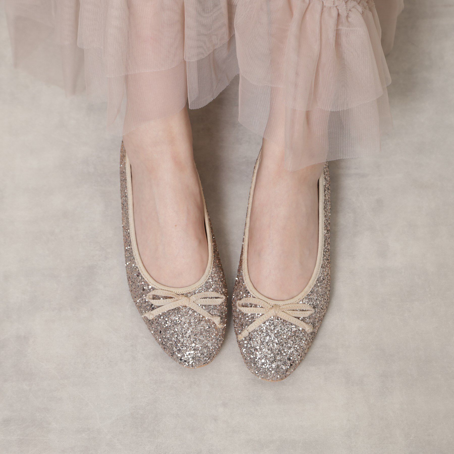 ESPERANZA「【EC限定カラーあり】グリッターバレエシューズ」|パンプス|ゴールド(307)