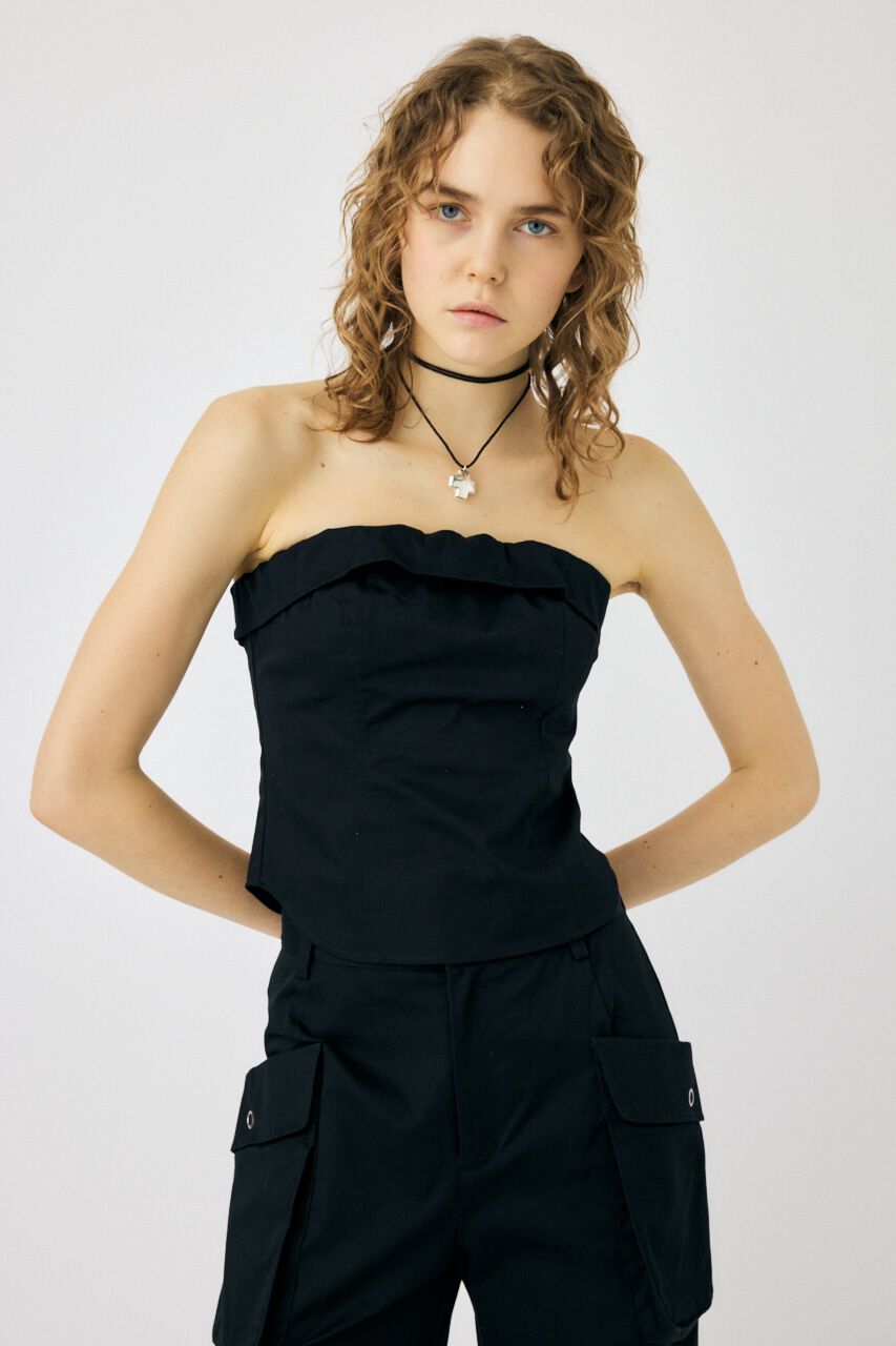 MOUSSY「BARE ビスチェ」|チューブトップ|BLK