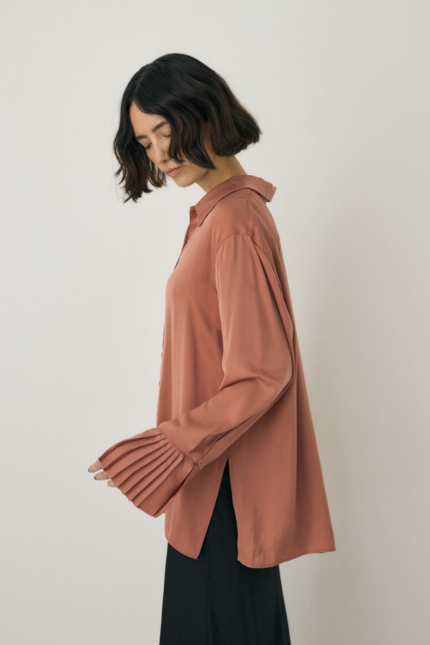 MOUSSY「サテンシャツ　リサイクルポリエステル&times;レーヨン素材」|シャツ・ブラウス|