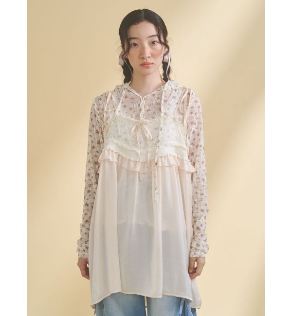 merry jenny「サテンリボンキャミチュニック」|キャミソール|