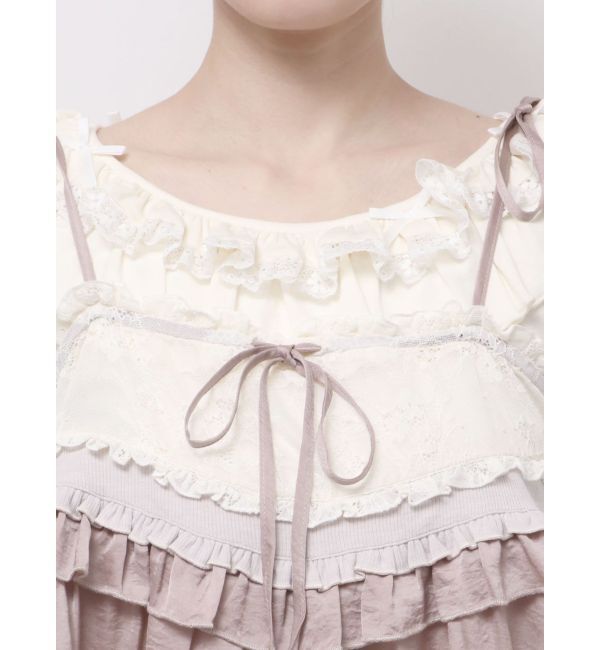 merry jenny「サテンリボンキャミチュニック」|キャミソール|