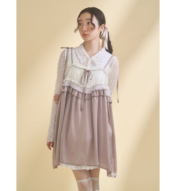 merry jenny「サテンリボンキャミチュニック」|キャミソール|