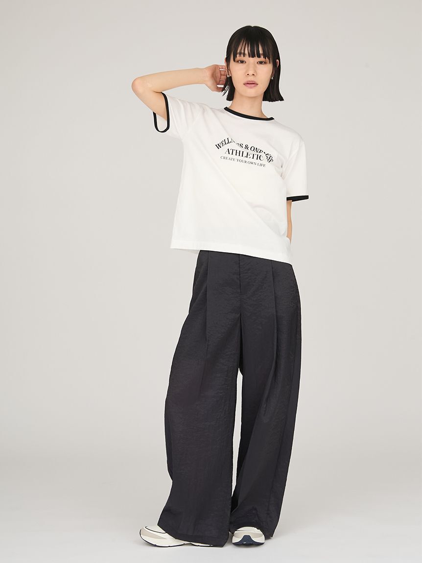 emmi atelier「シアーワイドタックパンツ」|チノ|