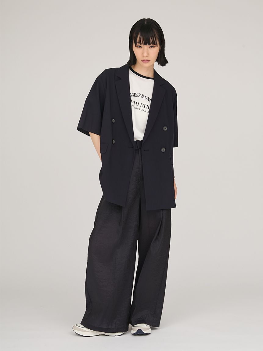 emmi atelier「シアーワイドタックパンツ」|チノ|