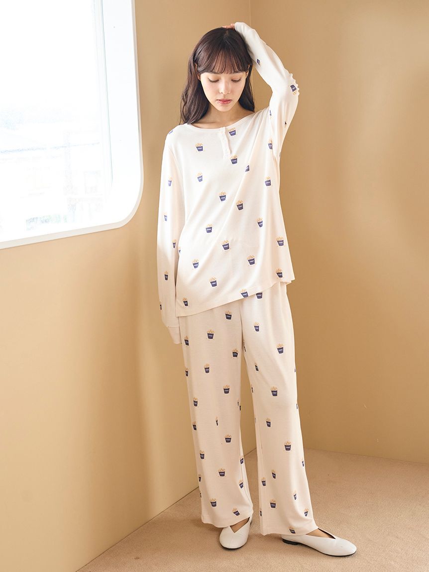 gelato pique「モチーフ3柄ワッフルロングパンツ」|ルームウェア|