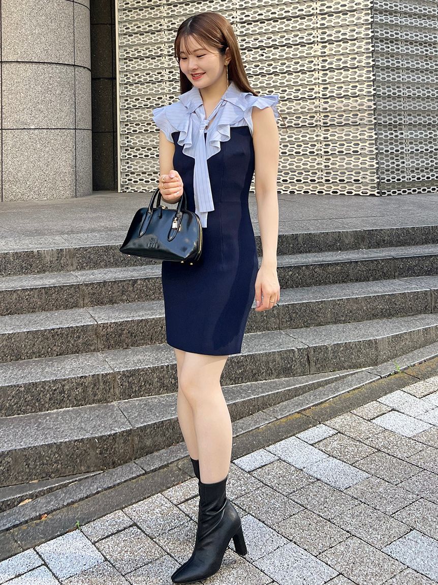 SNIDEL「Sustainableフリルカラードッキングミニワンピース」|ワンピース|