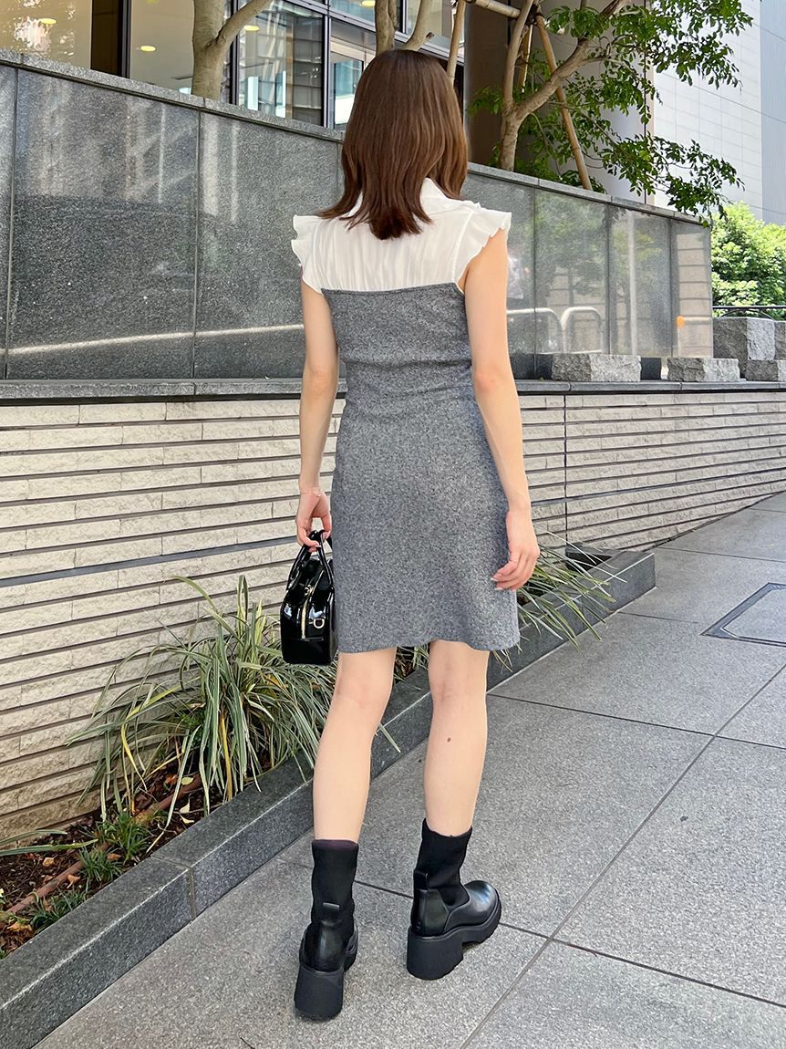 SNIDEL「Sustainableフリルカラードッキングミニワンピース」|ワンピース|