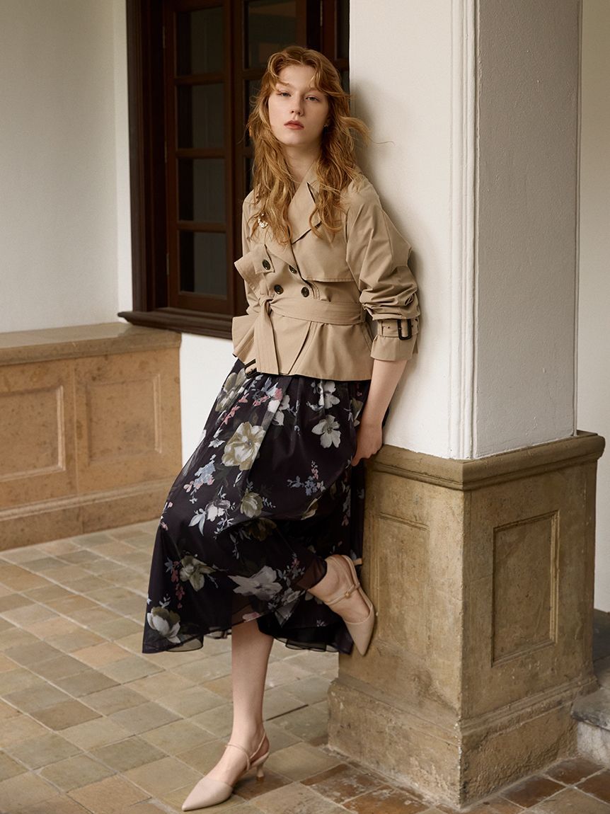 CELFORD「ペプラムトレンチショートコート」|トレンチコート|