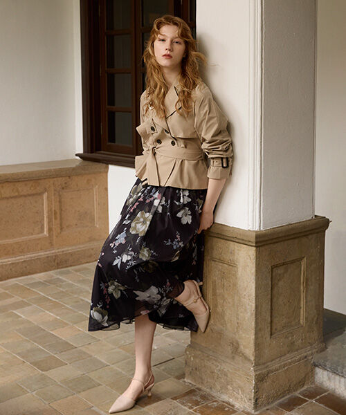 CELFORD「ペプラムトレンチショートコート」|トレンチコート|