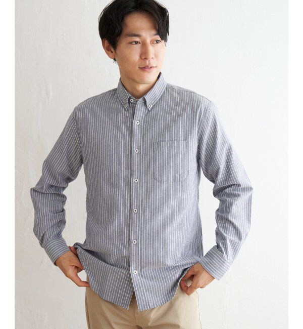 ikka「【吸水速乾】イージーケアオックスボタンダウンシャツ」|シャツ・ブラウス|