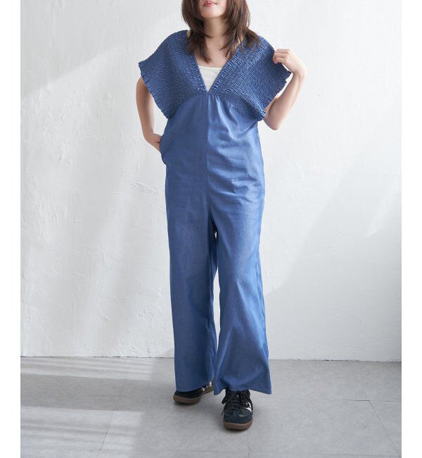 VENCE share style「デニムシャーリングオールインワン」|オールインワン|