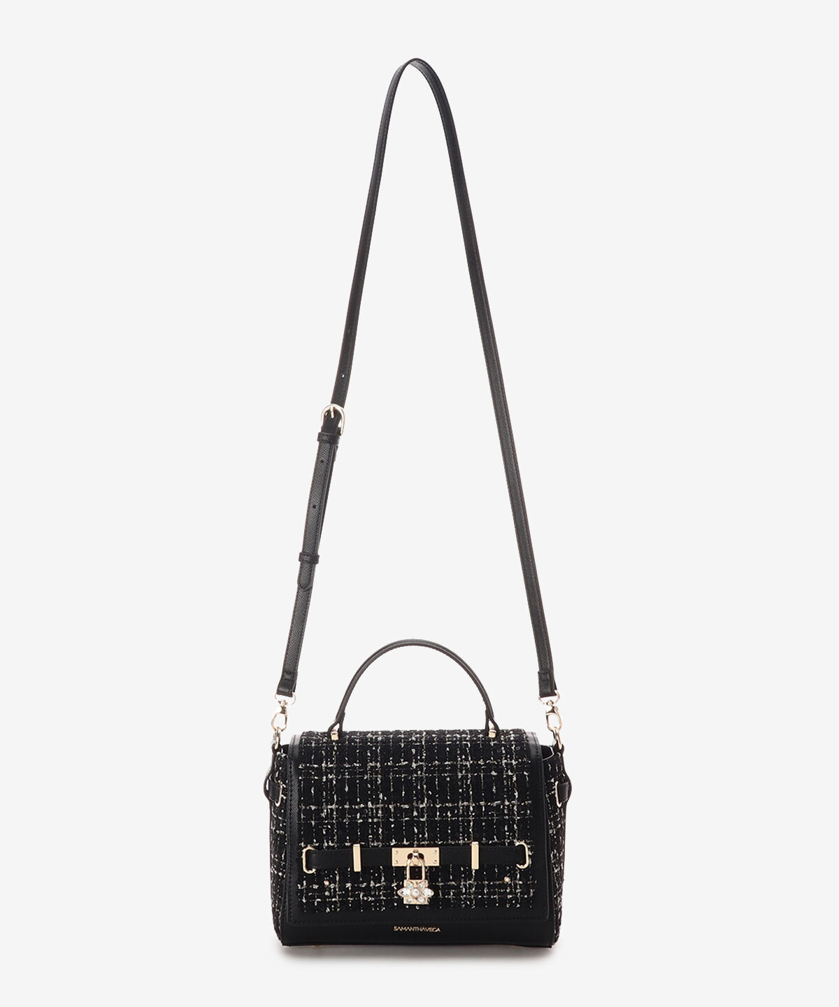 Samantha Vega「ツイードベルトビジューショルダーバッグ」|ショルダー・メッセンジャー|