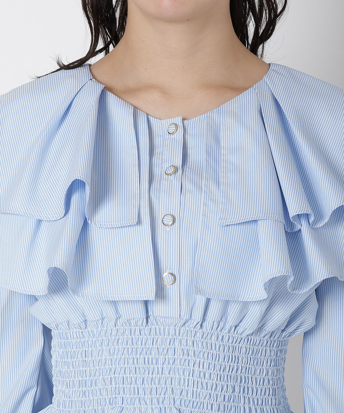 REDYAZEL「ストライプ肩あきブラウス」|シャツ・ブラウス|