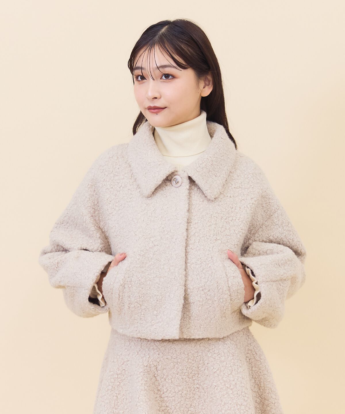 REDYAZEL「ブークレショートコート」|ステンカラーコート|