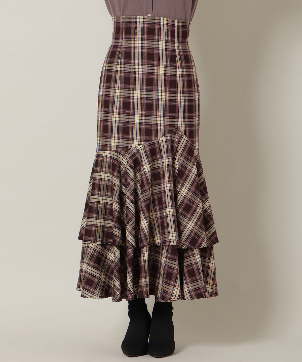 WILLSELECTION「ボリュームヘムティアードスカート」|フレア|