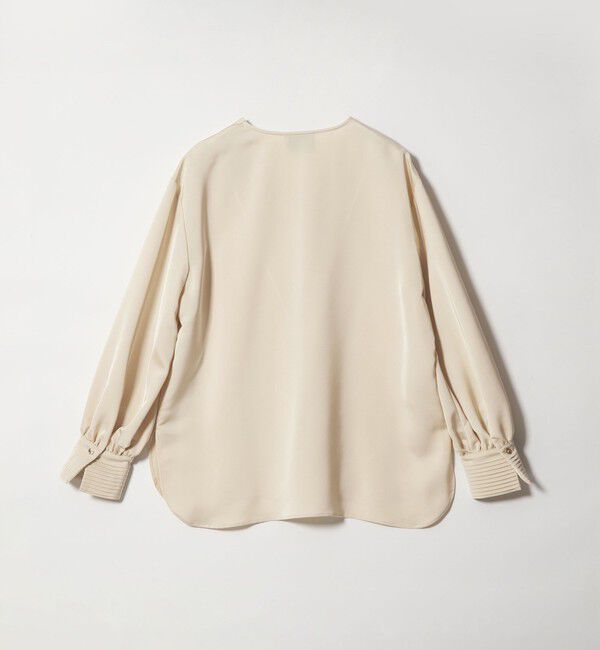 UNITED ARROWS「サテン Vネック ブラウス ‐ウォッシャブル‐」|シャツ・ブラウス|