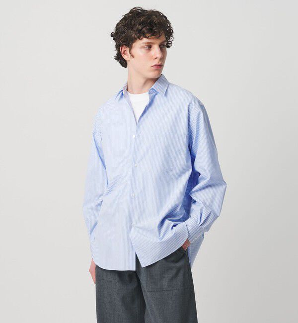 UNITED ARROWS「カリビアーナミルズ ポプリン レギュラーカラーシャツ」|シャツ・ブラウス|LT.BLUE