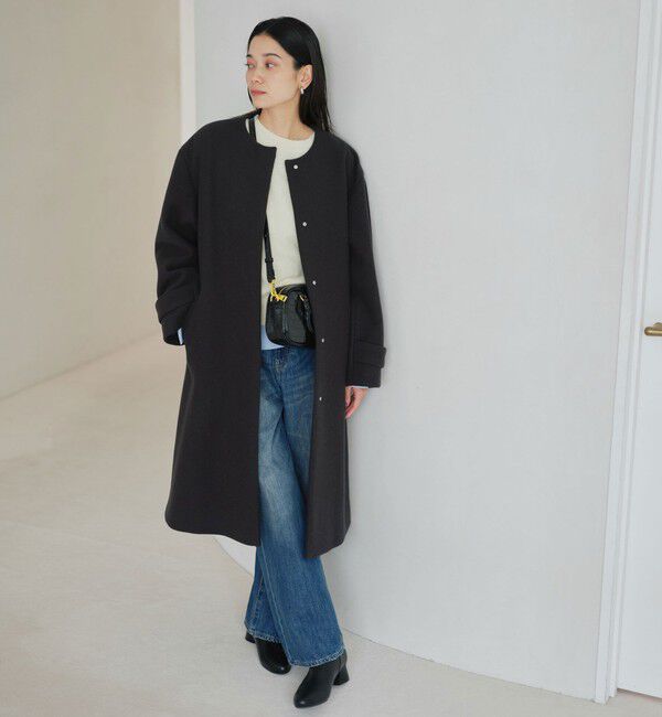 UNITED ARROWS green label relaxing「［size SHORTあり］SENTDALE WOOL セントデールウール ノーカラー コート」|ノーカラーコート|