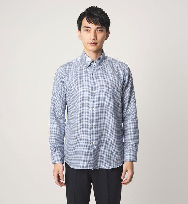 UNITED ARROWS green label relaxing「エブリット コットンオックス ギンガムチェック スナップ ボタンダウン シャツ -イージーアイロン-」|シャツ・ブラウス|