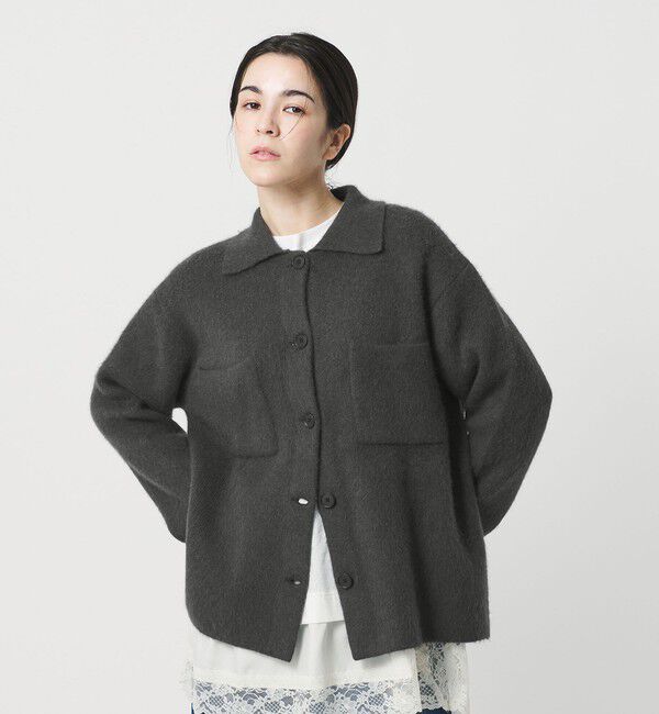 BEAUTY&YOUTH UNITED ARROWS「チャイニーズラクーンブレンド ポケット シャツカーディガン」|カーディガン|DK.GRAY