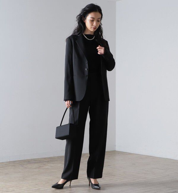 Demi-Luxe BEAMS 「AK+1 / スーパーブラック ストレートパンツ」|スラックス|