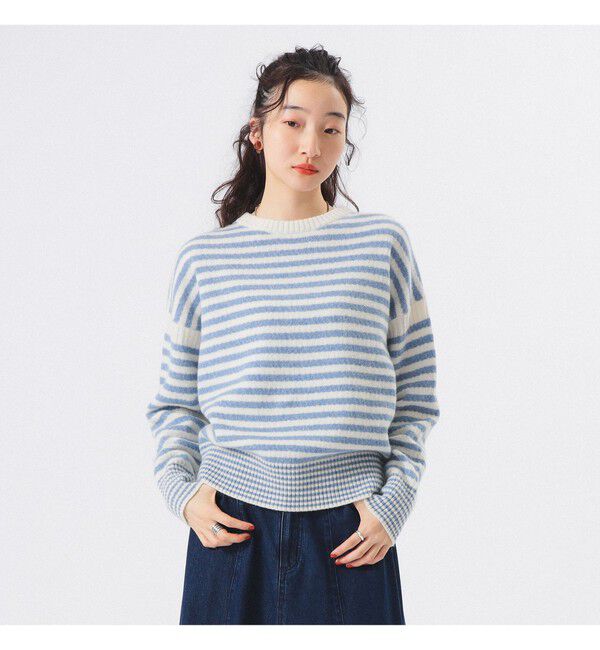 BEAMSBOY「7ゲージ ボーダー クルー ニット」|ニット・セーター|