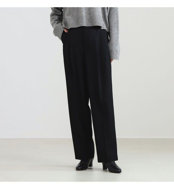 Demi-Luxe BEAMS 「ツイル テーパード パンツ」|チノ|BLACK