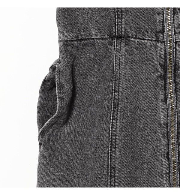 Ray BEAMS 「デニム フロントジップ キャミソールワンピース」|ワンピース|