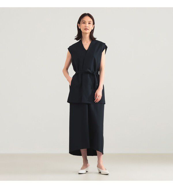 Demi-Luxe BEAMS 「【別注】ATON / ウールトロピカル ノーカラー ジレ」|ベスト・ジレ|