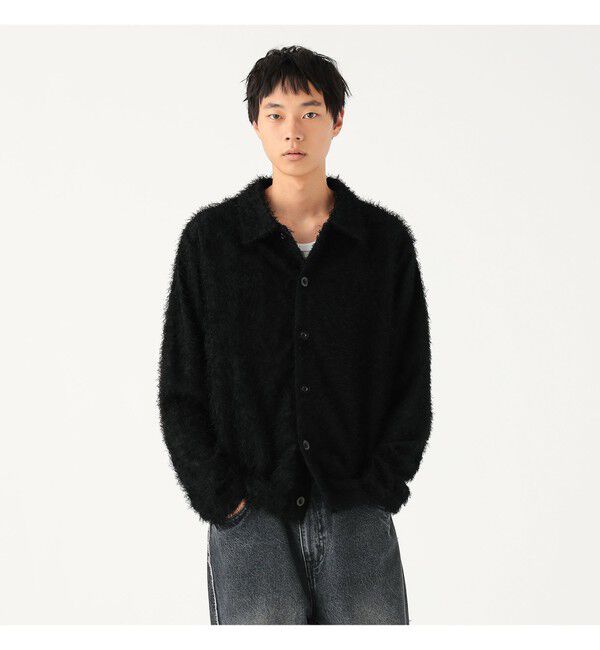 BEAMS「リラックスフィット フリンジ シャツ」|シャツ・ブラウス|BLACK